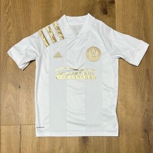 Adidas Kids White Jersey with Gold Accents